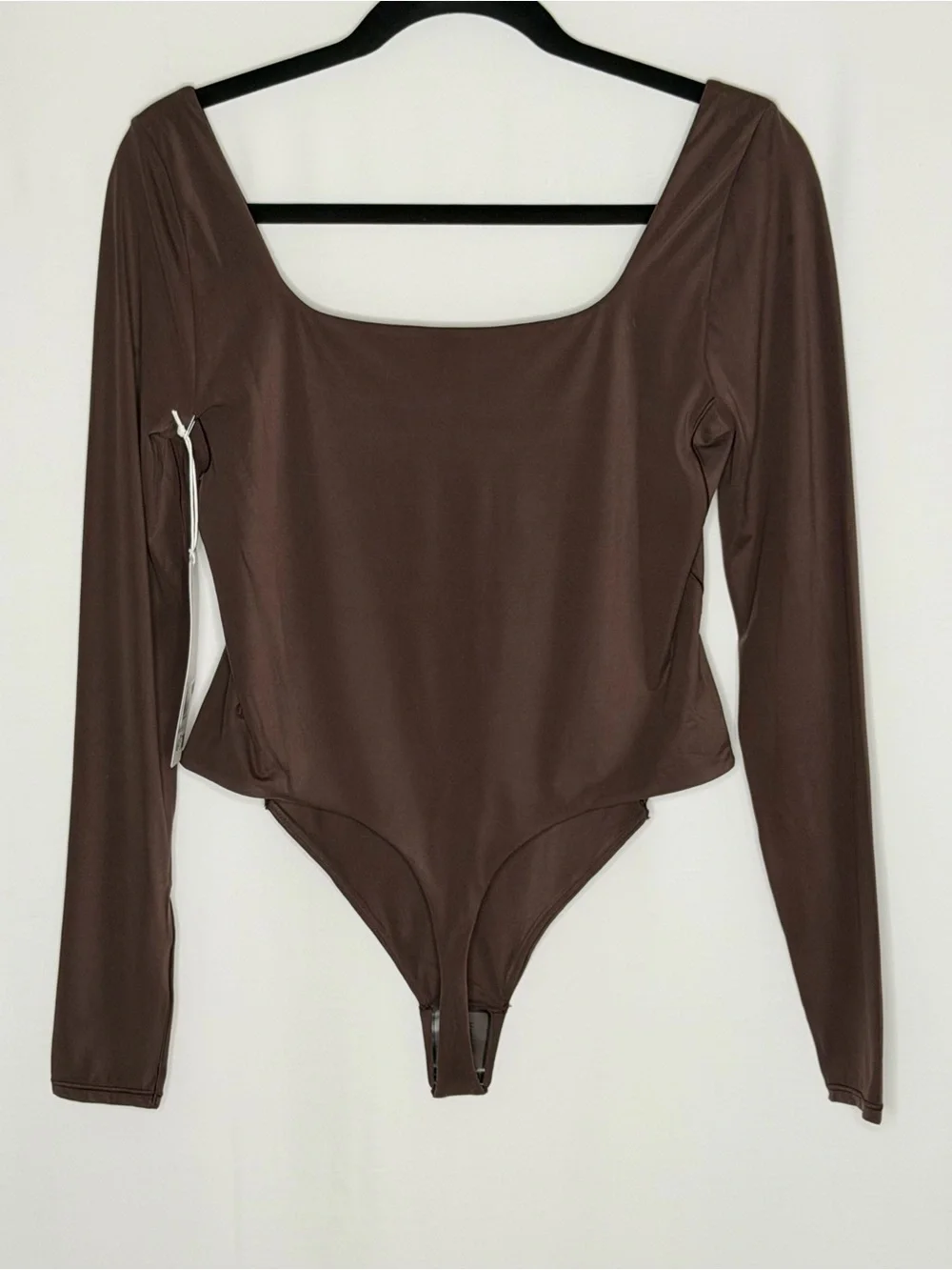 NWT Lululemon Wundermost Square-Neck Bodysuit - Espresso Brown Nulu Sz L